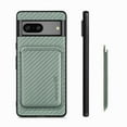 thumbnail image 4 of Cutyskin Carbon Fiber Texture PU Leather Case for Google Pixel 7a, with Detachable Card Holder, Compatible Magsafe Charging, Ultra Thin Design Shockproof Phone Case for Google Pixel 7a, Green, 4 of 6