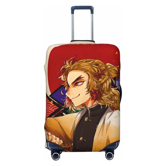 Demon Slayer Kimetsu No Yaiba Travel Luggage Cover, Colorful Suitcase Luggage Protector, Washable Baggage Cover, Dustproof Protector Fits 18-32 Inch Luggage Medium