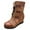 Brown, variant on jsaierl Womens Fashion Splicing Slope Heel Boots Bandage Round Toe High Heeled Boots Shoes
