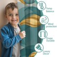 thumbnail image 3 of Blackout Kids Curtains,Teal Gold Wave Marble Pattern Childrens Insulated Curtains Set Of 2,Bedroom Essentials,Toddler Room Decor 42"x54", 3 of 5
