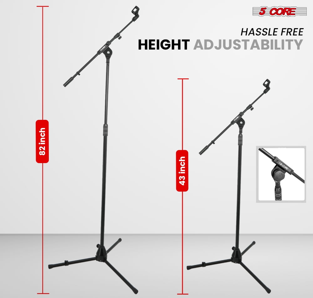 5Core Microphone Stand Floor Adjustable 82" w Metal Boom Arm