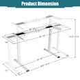 thumbnail image 2 of Gymax Electric Sit Stand Desk Frame Dual Motor Standing Desk Base w/ Cable Tray White, 2 of 10