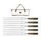 thumbnail image 4 of Brochetas para la parrilla Brochetas de metal para brochetas para pollo BBQ Utensilios de cocina Tenedores para barbacoa blancos Cola Brochetas para asar, 4 of 8