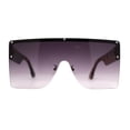 thumbnail image 3 of Oversize Rectangle Shield Flat Top Mob Sunglasses Tortoise Smoke, 3 of 4