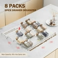 thumbnail image 4 of ROSSNY Clear Acrylic Spice Drawer Organizer, 4 Tier- 2 Set Stackable for 11" to 22" Drawer Seasoning Organizer, Kitchen Spice Rack Tray for Drawer, 4 of 8