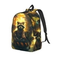 thumbnail image 2 of Daiia Tree Meditating Raccoon Vintage Canvas Backpack for Men and Women ,Hiking Backpack,Travel Laptop Bag for School,Large Capacity Backpack-Medium, 2 of 8