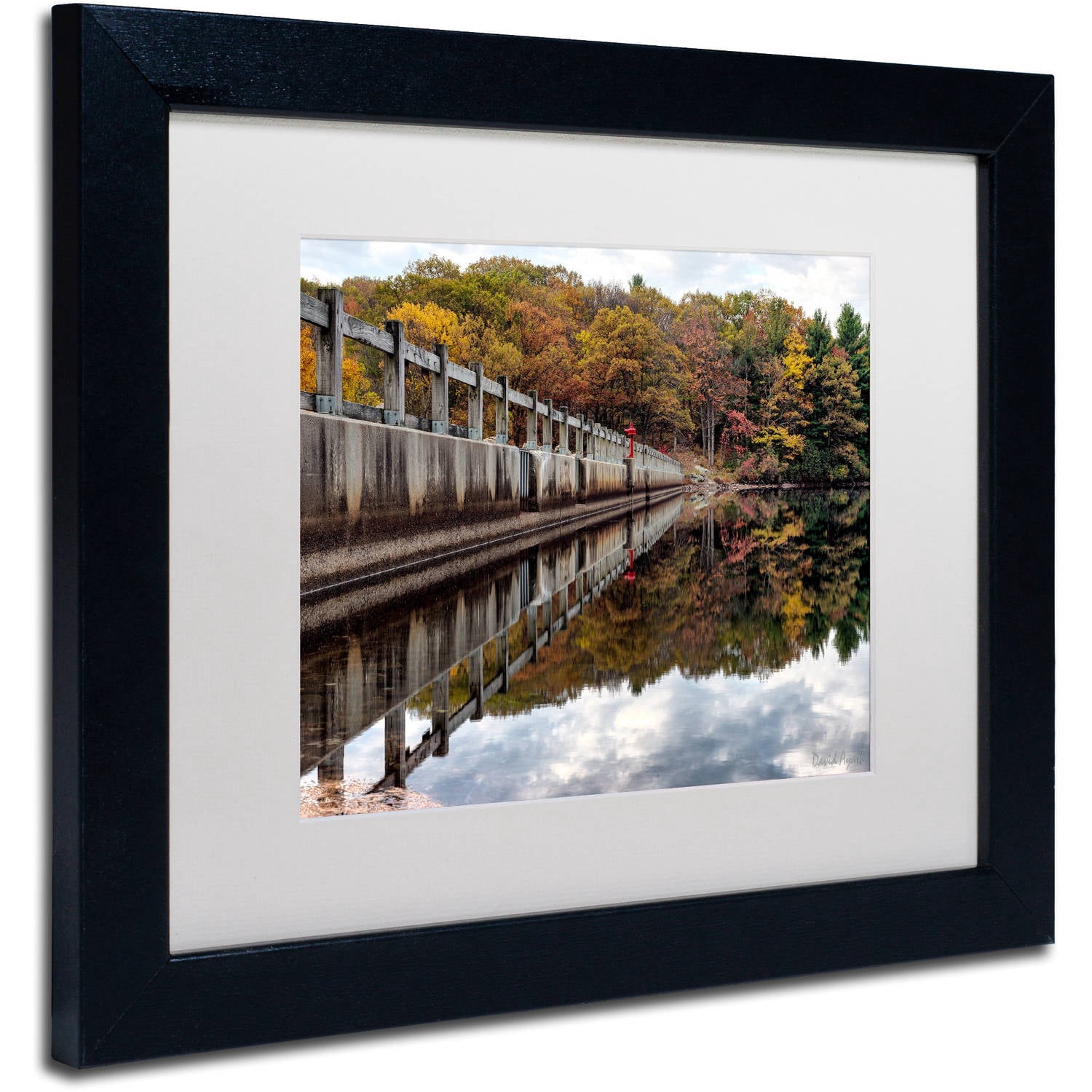 Trademark Fine Art "New York in Fall" Canvas Art by David Ayash White Matte, Black Frame