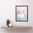 thumbnail image 4 of Artery8 Lake Swan Pink Green Light Watercolour Painting Living Room Art Print Framed Poster Wall Decor 12x16 inch, 4 of 5