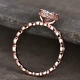 thumbnail image 3 of HeartsAndYou 1.6ct Engagement Ring for Women Oval Cut Moissanite Beaded Shank 18k Rose Gold Over Silver, 3 of 9