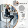 thumbnail image 6 of Renwick PU Leather Swivel Bar Stool with Large Steel Pedestal Base, Light Gray, 6 of 9