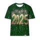 thumbnail image 4 of Camisetas Casuales de Mujer Año Nuevo Impreso Suéter de Manga Corta Cuello Redondo, Top de Moda para el Uso Diario, 4 of 4