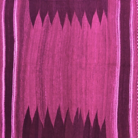 Ahgly Company Indoor Square Abstract Pink Contemporary Area Rugs, 5' Square