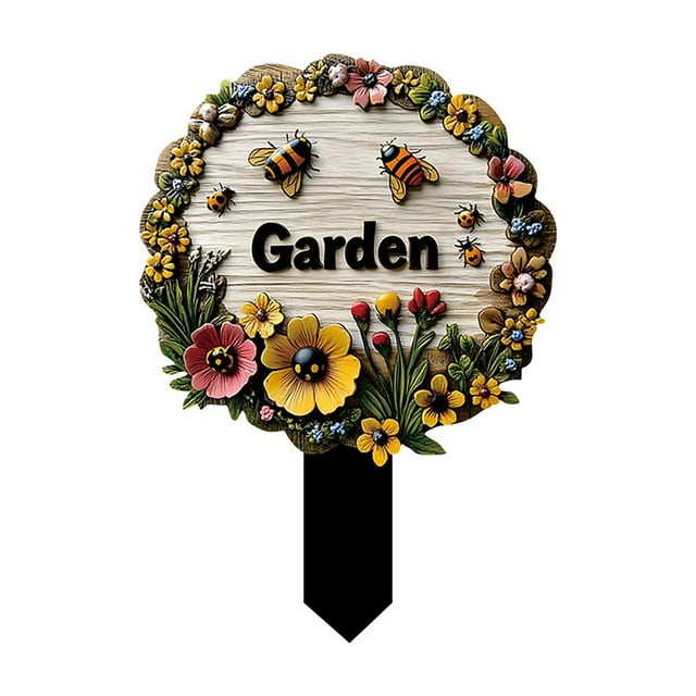 Huanglei Wooden Garden Welcome Sign Stake For Home Garden Outdoor Courtyard Flower Pot Decorations