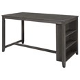 thumbnail image 4 of 5 Piece Dining Table Set with 3 Layer Open Storage Shelf, Rectangular Table with 2 Upholstered Chairs and 2 Rivets Trim Stools, 4 of 8