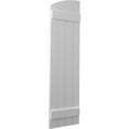 thumbnail image 3 of Ekena Millwork 14"W x 83"H Americraft Four Board (2 Batten) Exterior Real Wood Joined Board-n-Batten Shutters w/ Elliptical Top (Per Pair), Primed, 3 of 10