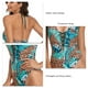 thumbnail image 5 of Traje de baño sin espalda, traje de baño con estampado floral cruzado de una pieza trajes de baño para mujer traje de baño de grado profesional, 5 of 6
