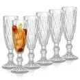 thumbnail image 2 of 150ml Vintage Diamond Clear Glass Goblets 6-Piece Set, 5oz Handmade European Wine Glasses, Dishwasher Safe Tall Stemmed Glasses for Home, Party, Bar, 2 of 8