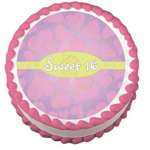 Sweet 16 Cupcakes Edible Frosting Sheet Photo Image Cake Topper