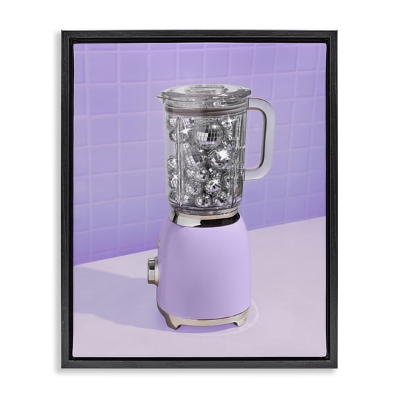 Stupell Industries Modern Disco Drink Blender over Purple Black Floating Frame Canvas Art, 17 x 21, by LISH Creative