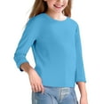 thumbnail image 3 of Ruyang Girls Lined Sweater Plain Crew Neck Soft Thin Pullover Tops Kids Fall Comfy Long Sleeve Sweater Clothes Lightweight, 3 of 9