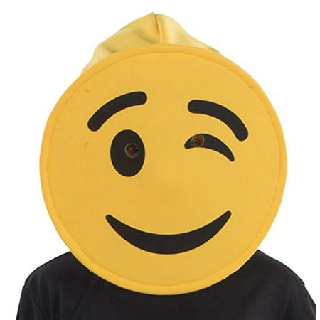 Dress Up America Winking Emoji Mask for Adults, Funny Head Mask Accessory (one Size)
