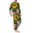 thumbnail image 2 of Naloa Vintage Wooden Bucket Men’s Pajamas Set - Long Sleeve Button Down Sleep Shirt and Pajama Bottoms Sleepwear Set-Large, 2 of 7