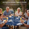 thumbnail image 3 of Round Outdoor Tablecloth with Umbrella Hole and Zipper, Navy Blue Wildflowers Tablecloth with Elastic Waterproof, Farmhouse Floral Botanical Leaves Patio Table Covers for 36" - 44" Pool Tables, 3 of 9