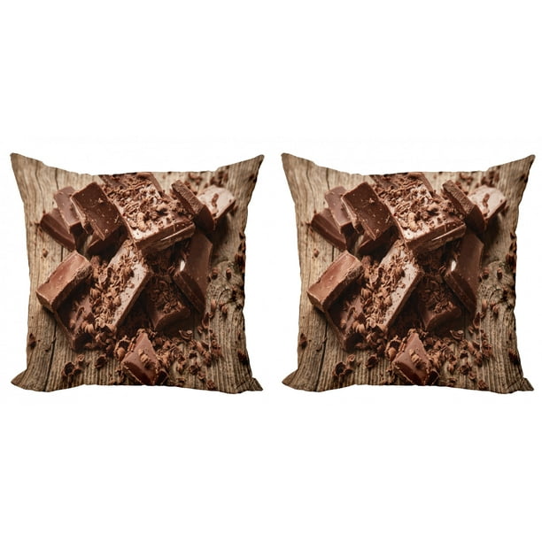 Chocolate Throw Pillow Cushion Cover Pack of 2, Bitter and Milky