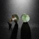 thumbnail image 5 of Pendientes Kawaii Yashi con forma de drusa de cuarzo sintético irregular color verde, 5 of 5