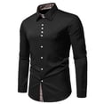 thumbnail image 2 of WREESH Men's Classic Patchwork Collar Shirt - Long Sleeve Button Down Dress Shirt with Solid Color Options, Office & Dinner Party, 2 of 9