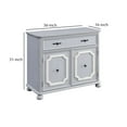 thumbnail image 5 of Benjara MDF Cabinet with Double Door Storage and Bun Feet, White, 5 of 5