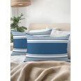 thumbnail image 3 of Outdoor Pillows Waterproof, Farmhouse Blue Striped Bedding Throw Pillows with Insert for Couch Sofa Bed, Modern Minimalist Stripes 12x20 Inch Pillowcases Decorative Camping Patio Pillow Set of 1, 3 of 8