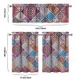 thumbnail image 6 of Kitchen Curtains 36 Inch Short - 3 Panel Set, Rod Pocket Window Curtain, Boho Floral Tribal Style, 100% Polyester for Farmhouse, Kitchen, Cafe, Bedroom, Easy Wash, 6 of 6