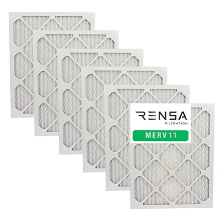 

Rensa Merv 11 Furnace Air Filter HVAC Filter Durable Beverage Board 16x20x1 6-pack Made in USA Traps Airborne Contaminents Easy Installation UL 900 Approved