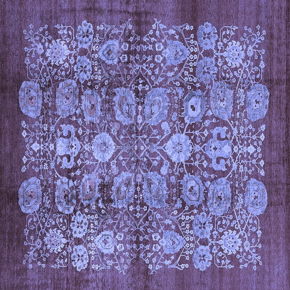 Ahgly Company Indoor Square Oriental Blue Industrial Area Rugs, 5' Square