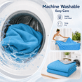 thumbnail image 4 of PYROEPLEEA 90" x 90" Cooling Blanket Queen Size for Hot Sleepers, Lightweight Breathable Soft Blanket for Night Sweats, Bed Sofa Travel, Clover Blue, 4 of 9