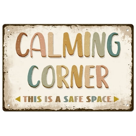 Calming Corner Sign Office Wall Decor Metal Signs classroom Decor Safe Space Wall Art For Home And Bar Wall Decor Iron 8x12 In DIY