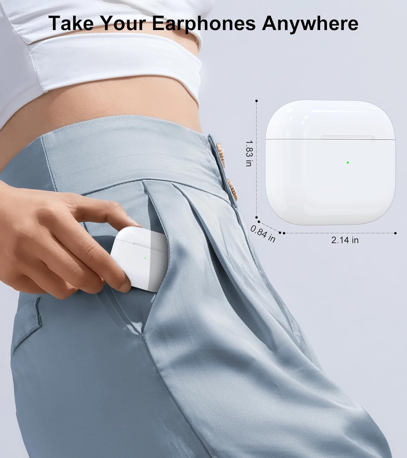 Wireless Charging Case Compatible with AirPods 3rd Generation, Charger Case Replacement for AirPods 3 , Earbuds Not Included（Usb-C Port)