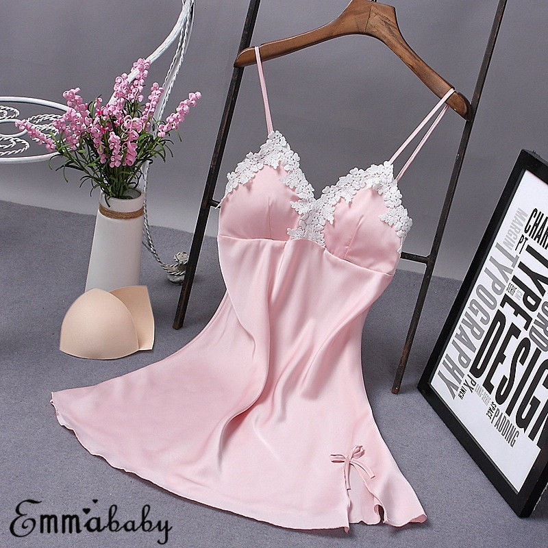 Women´s Flower Silk Sleepwear Robe Bathrobe Sexy Lingerie Gstring