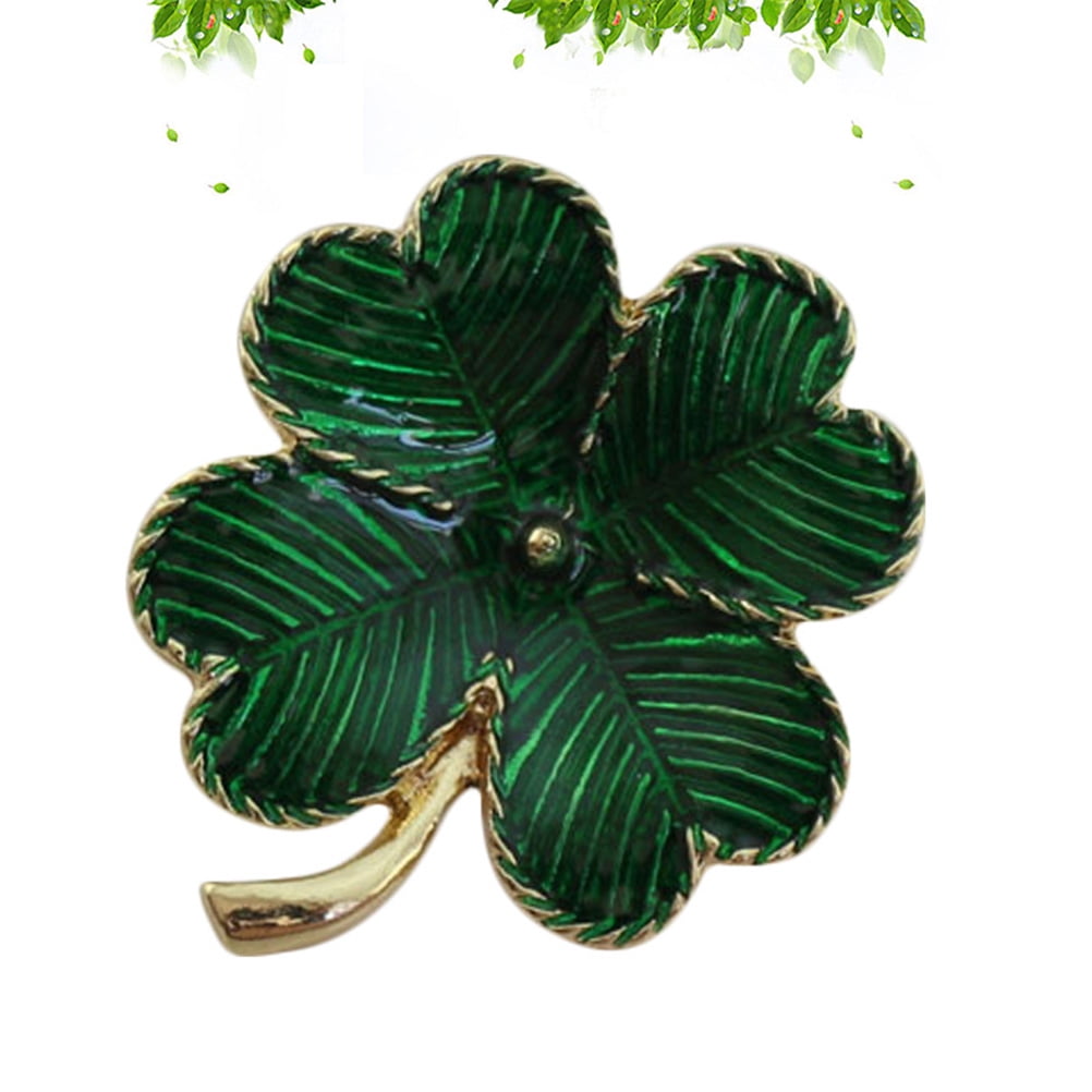 Set Of Four Irish Ireland Shamrock Gold St Patrick`s Enamel Lapel Pin Badges 