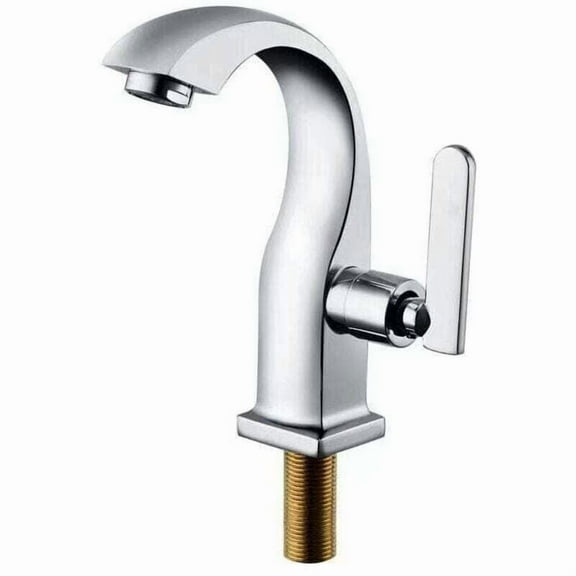 Single Handle Cold Water Basin Faucet in Chrome for Bathroom Sink - Compatible with Various Brands