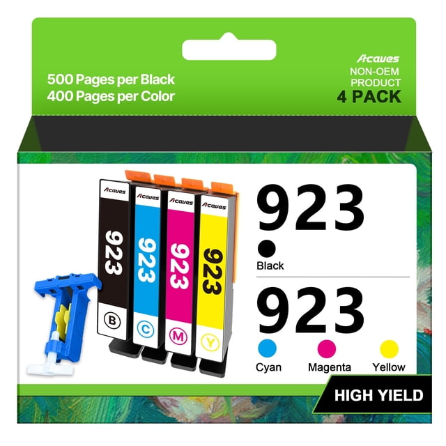 Paquete combinado de cartuchos de tinta de alto rendimiento para HP 923XL (paquete de 4)