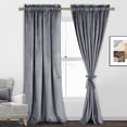 thumbnail image 1 of Cortinas JIUZHEN de terciopelo gris, 244 cm, para sala de estar, 2 paneles, 1 of 8