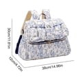 thumbnail image 2 of HAHUT Aesthetic Quilted Floral Diaper Bag Backpack with Stroller Straps, Multi-Functional Nylon Embroidered Laptop Backpack for Work Travel Casual (Blue), 2 of 7