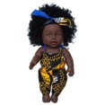 thumbnail image 1 of Baby Toy HUOGUO Bebé negro africano de piel negra de 30 cm con falda de encaje, 1 of 4