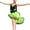 Green, variant on YM YOUMU Kids Girl Tassel Ruffle Latin Tango Dress Irregular Mesh Fringe Competition Dancewear