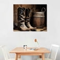 thumbnail image 3 of ONETECH Art for Cowboy Men Cowgirl Rustic Farmhouse Bathroom Poster - Boho Western Decor - Old West Ranch Room Decor - Cow Boy Girl Pictures Wall Art - Country Print - Southern Farm House Animal, 3 of 5