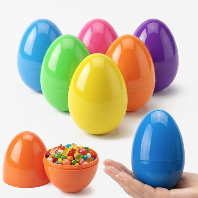 Huevos de Pascua AquaHood 6 piezas jumbo de plástico rellenable de 12,7 cm