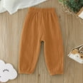 thumbnail image 4 of Toddler Girls Flare Pants with Ruffle Girls Pull On Lightweight Baggy Wide Leg Bell Bottoms Cute Pants Z0A-Gold, 120, 4 of 4