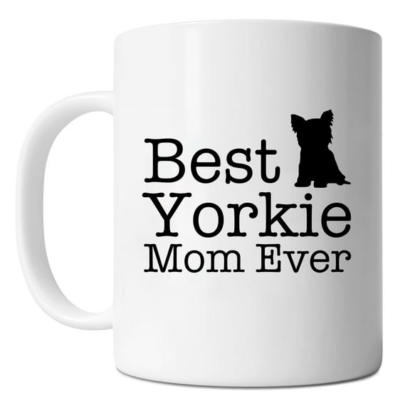 Mycheny Best Yorkie Mom Ever Coffee Mug - Cute Dog Mom Gift, Yorkshire Terrier Mug for Women, Mother's Day Gifts, Dog Mugs, Mom and Grandma Birthday Tea Cup